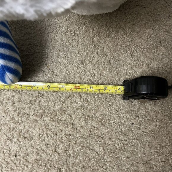 CHRISHA PLAYFUL PLUSH SNOWMAN White Blue STRIPED SCARF Mittens Hat 28" Stuffed - Picture 6 of 6